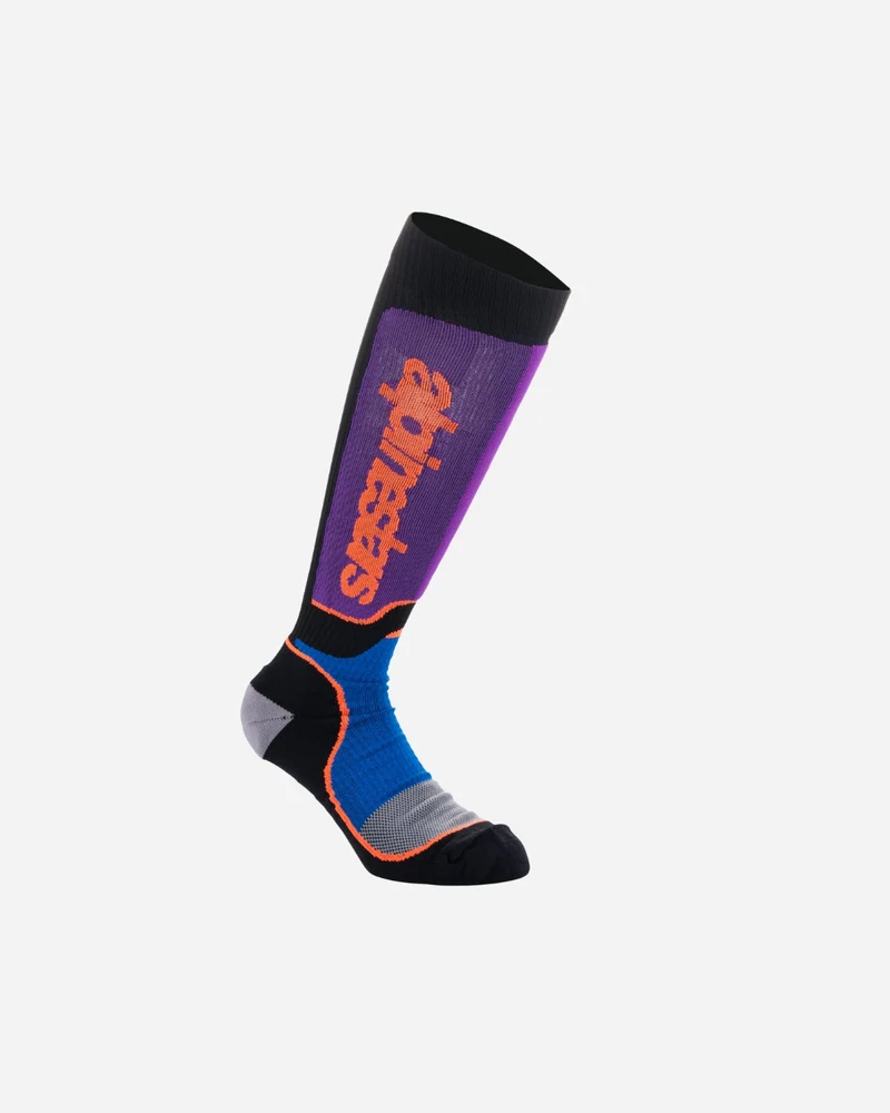 Chaussettes longues Alpinestars Mx Plus - Noir/Bleu royal/Violet