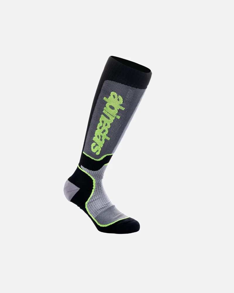 Chaussettes Alpinestars Mx Plus - Noir/Gris/Jaune Fluo