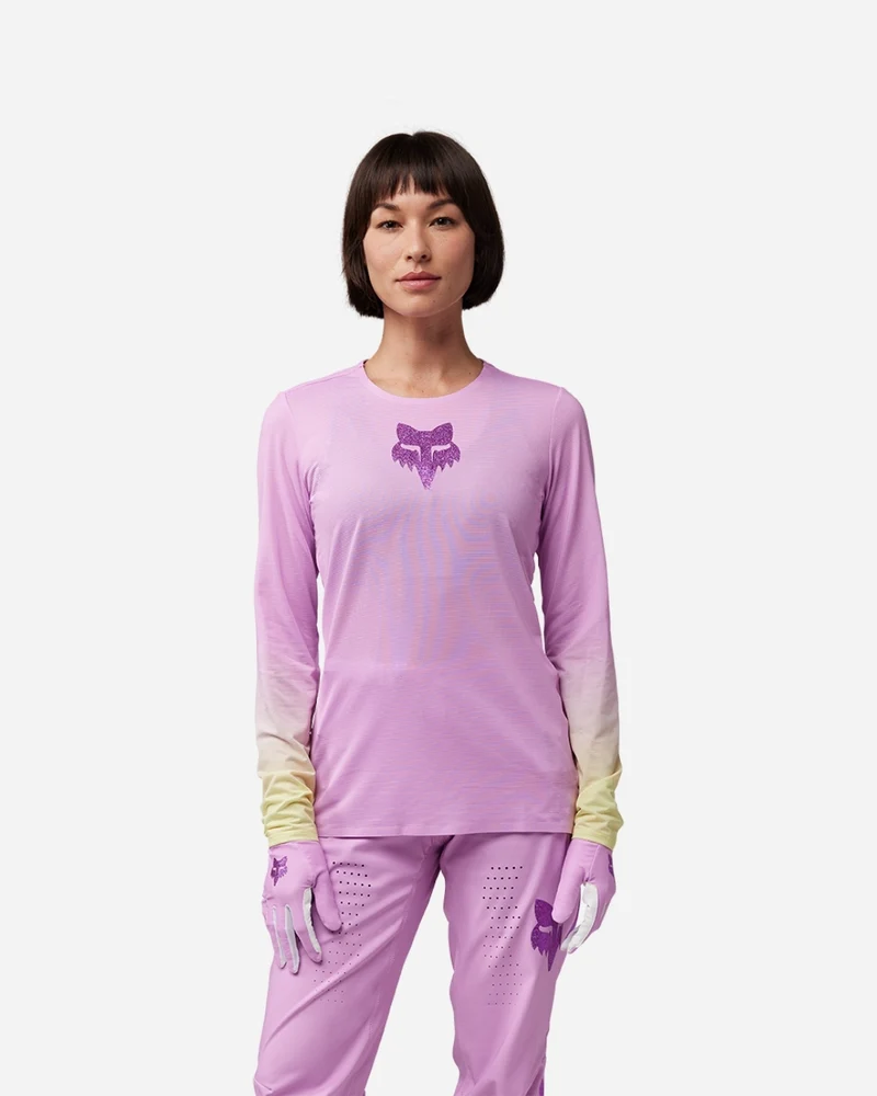 Maillot manches longues femme Fox Racing Flexair TS57- Rose