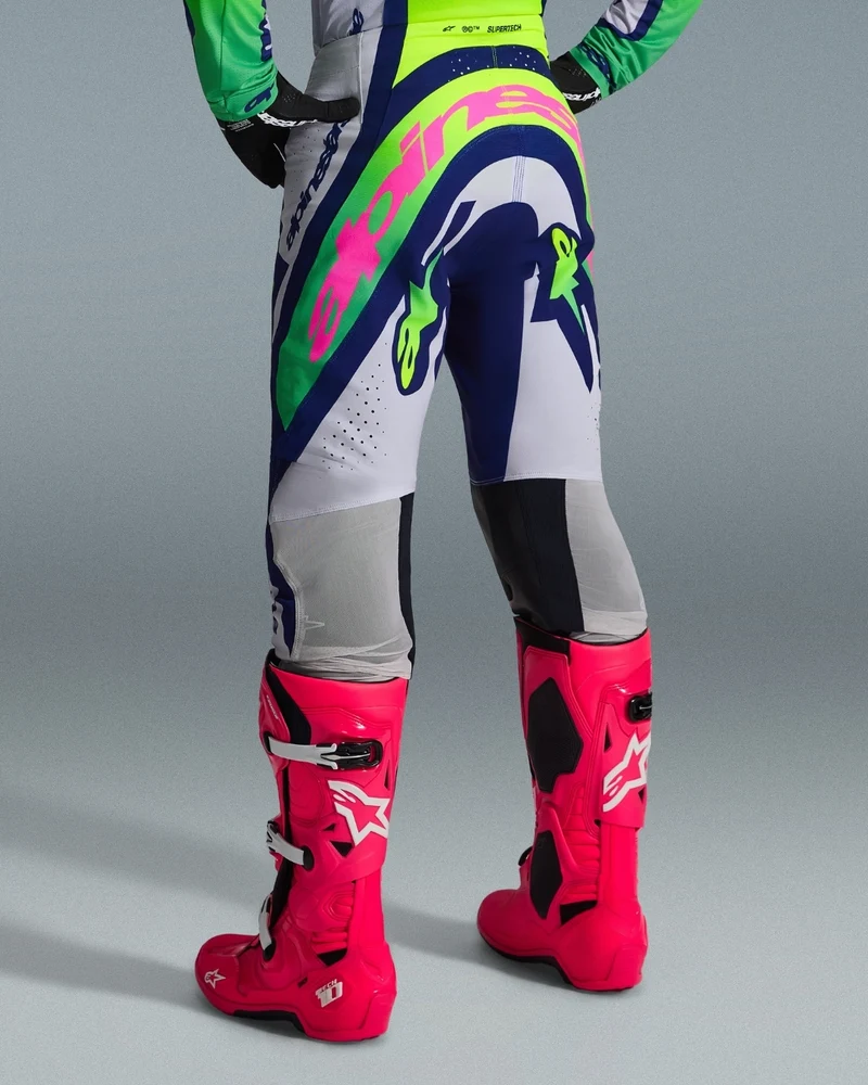 Pantalon Alpinestars Supertech Vista - Gris clair/Jaune fluo/Bleu