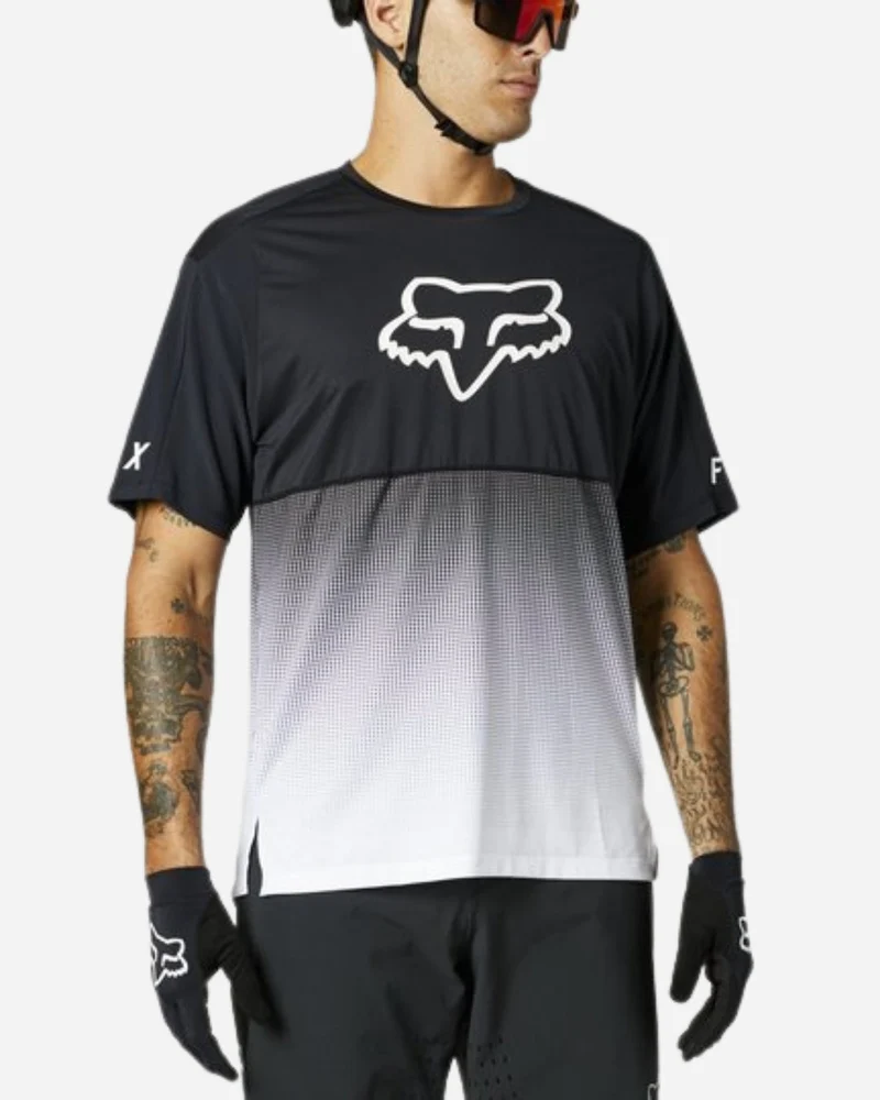 Maillot manches courtes Fox Racing Flexair - Noir/Blanc