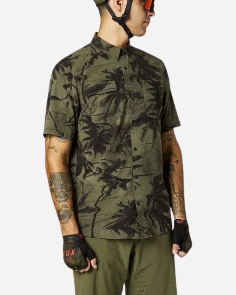 Maillot manches courtes Fox Racing Flexair Woven - Vert Olive