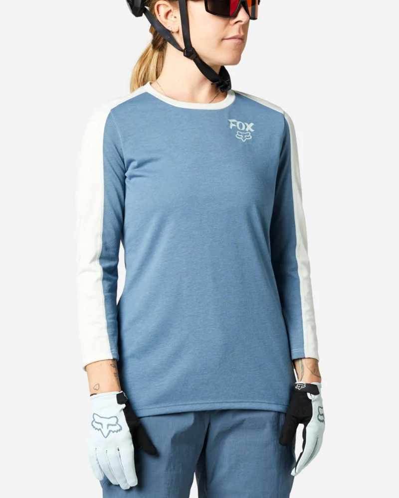 Maillot manches 3/4 femme Fox Racing Ranger Drirelease - Bleu Minuit