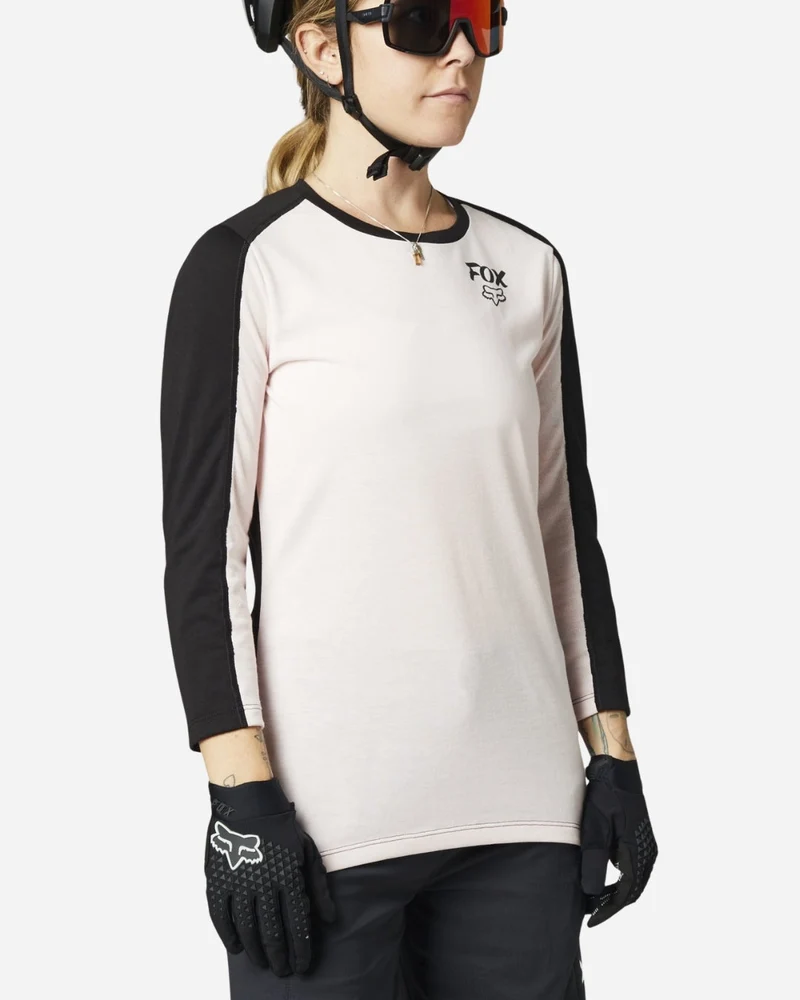 Maillot manches 3/4 femme Fox Racing Ranger Drirelease - Rose Pâle