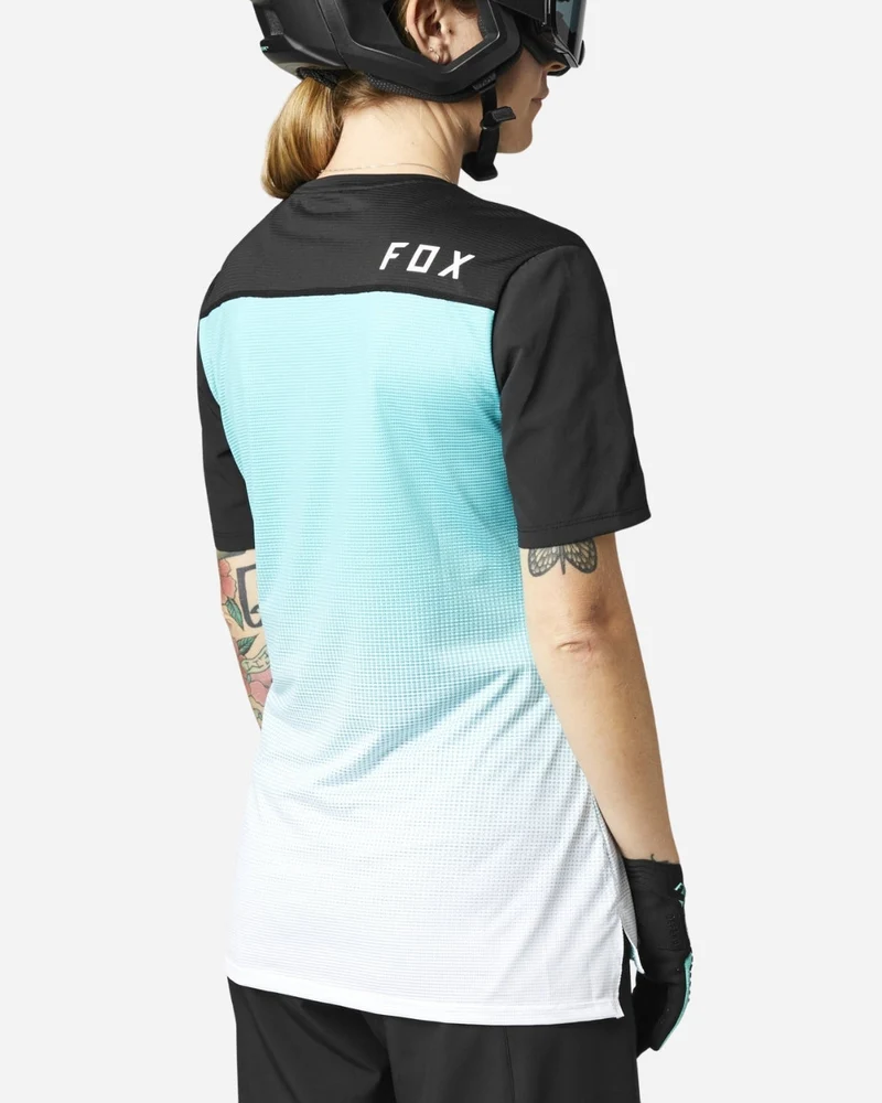 Maillot manches courtes femme Fox Racing Flexair - Turquoise