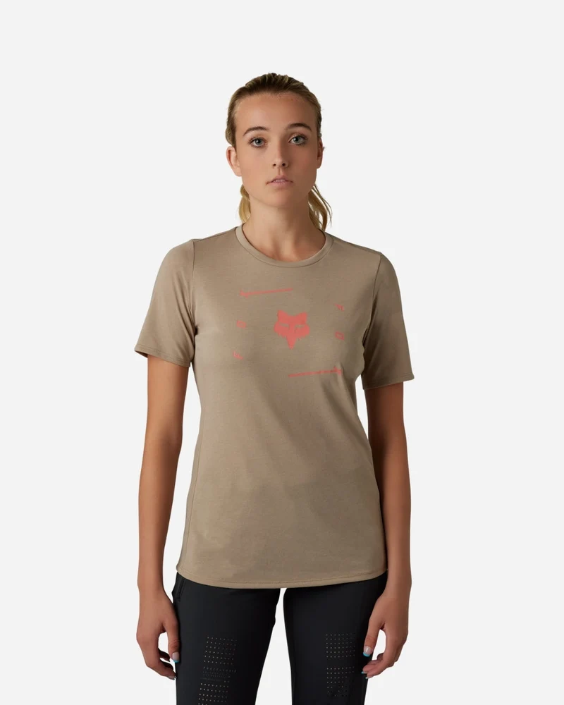 Maillot manches courtes femme Fox Racing Ranger Veni Drirelease - Mocca