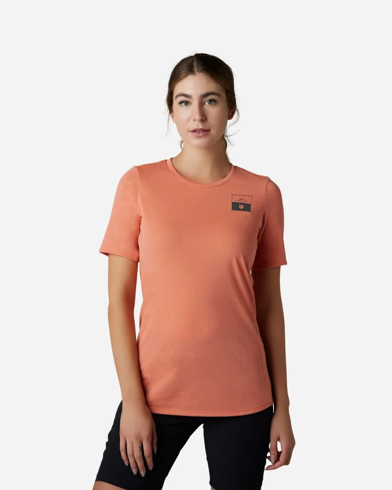 Maillot manches courtes femme Fox Racing Ranger Fract Drirelease - Saumon