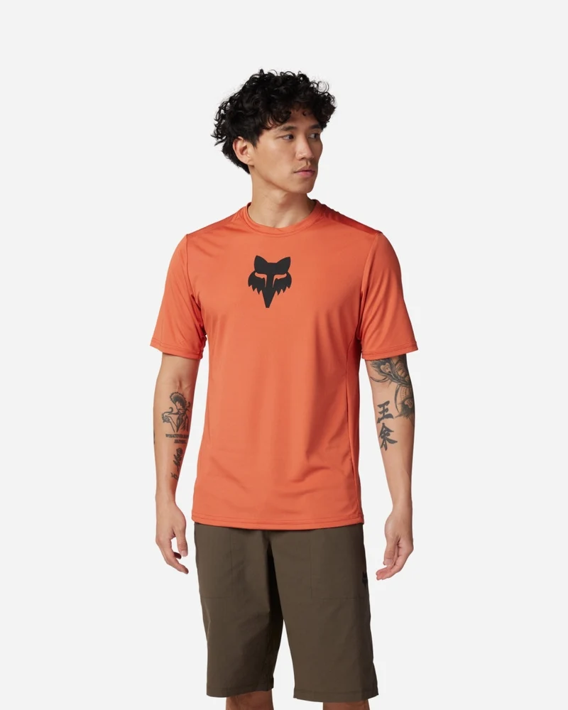 Maillot manches courtes Fox Racing Ranger Lab Head - Orange Fluo