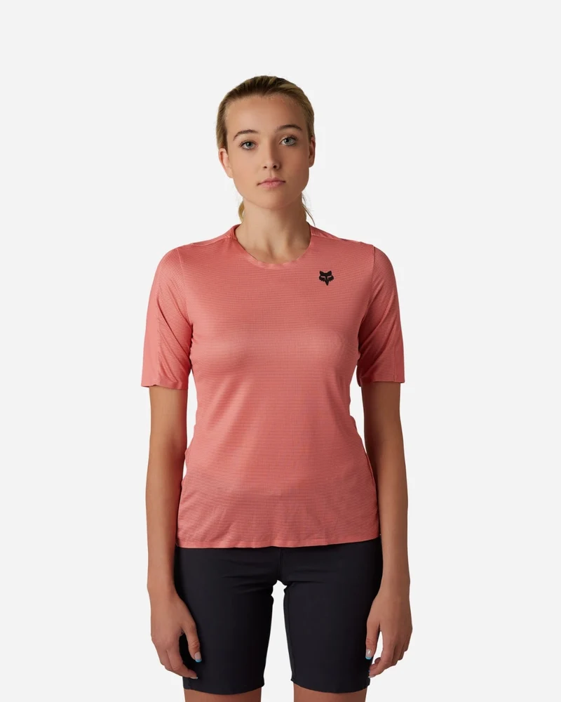 Maillot manches courtes femme Fox Racing Flexair Ascent - Saumon