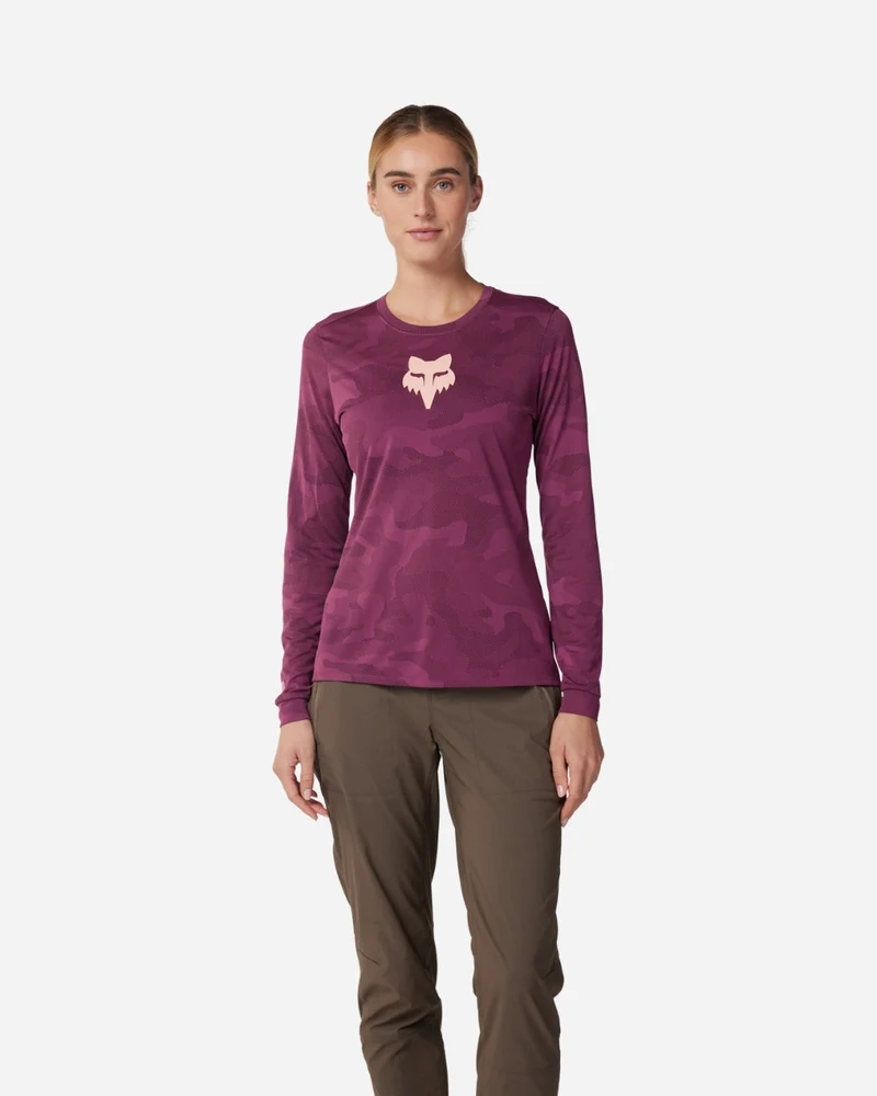 Maillot manches longues femme Fox Racing Ranger TruDri - Sangria