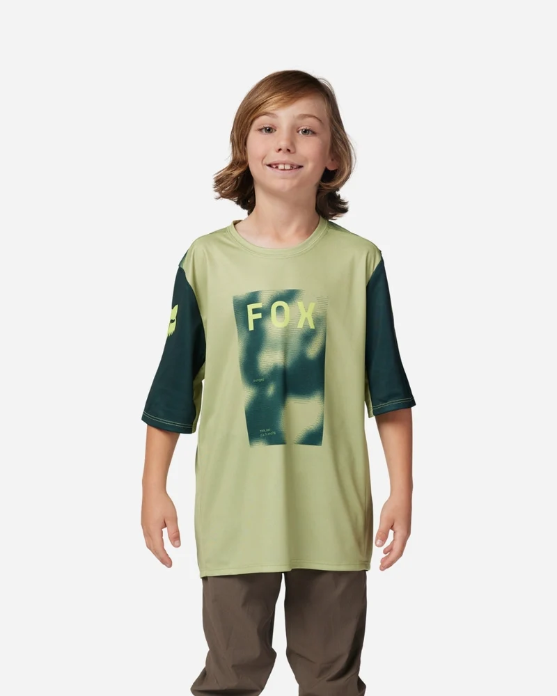 Maillot manches courtes enfant Fox Racing Ranger Taunt - Vert Pin