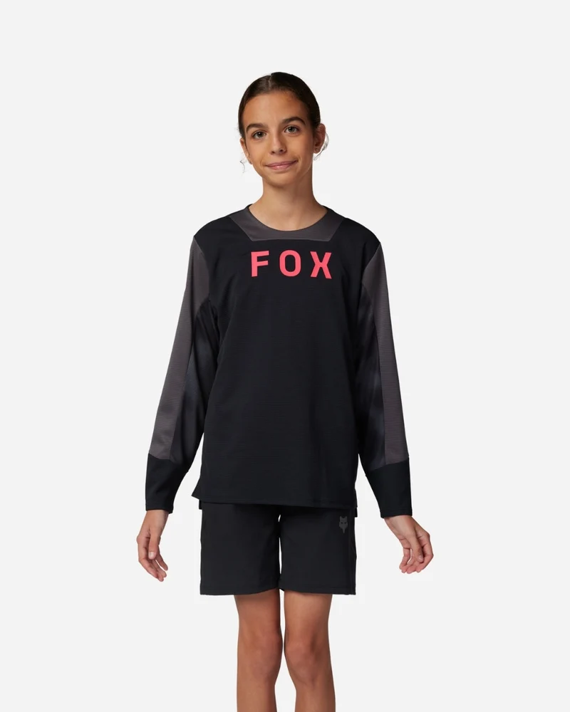 Maillot manches longues enfant Fox Racing Defend Taunt - Noir