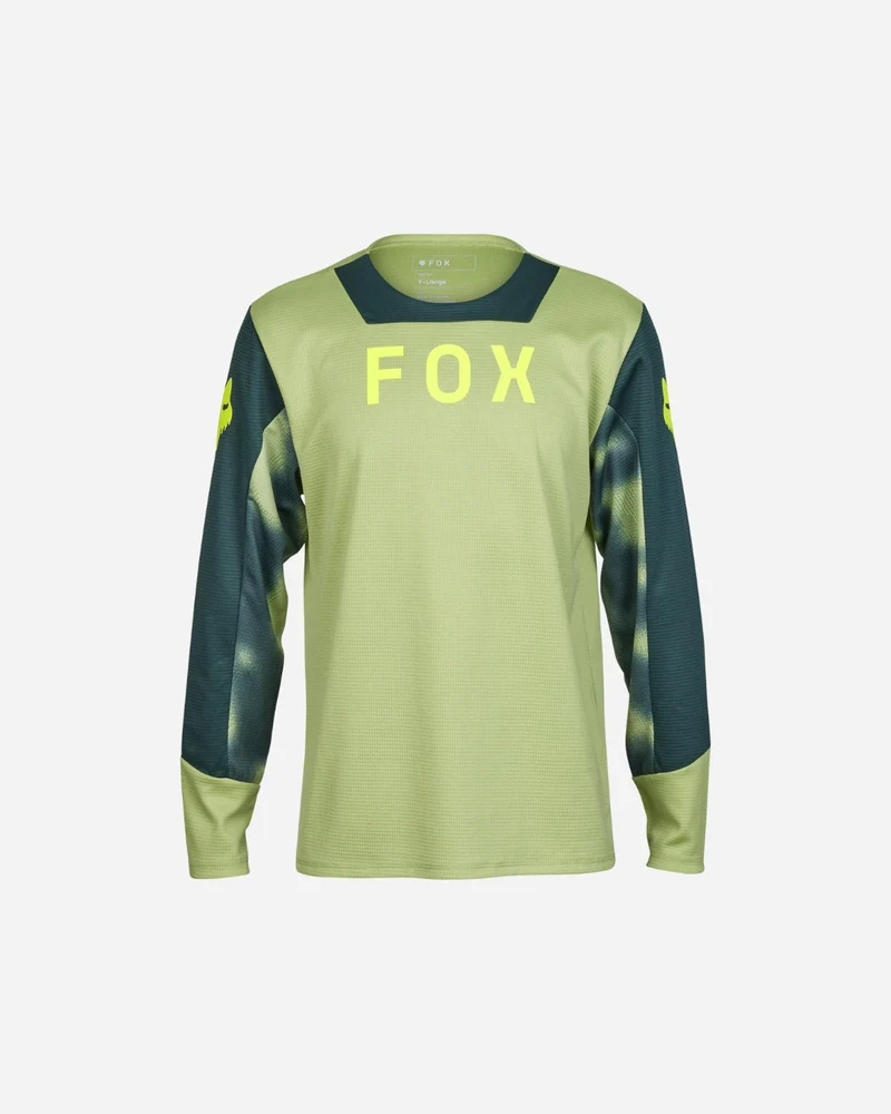 Maillot manches longues enfant Fox Racing Defend Taunt - Vert Pin