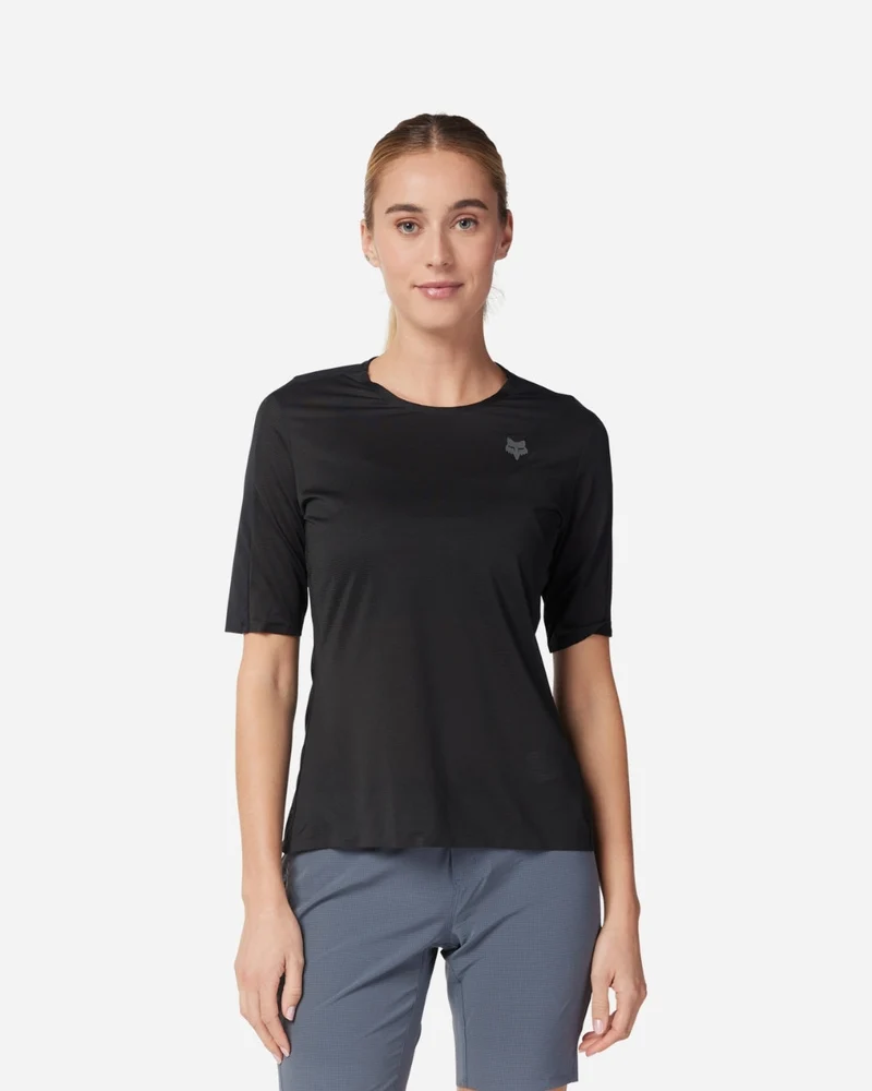 Maillot manches courtes femme Fox Racing Flexair Ascent - Noir