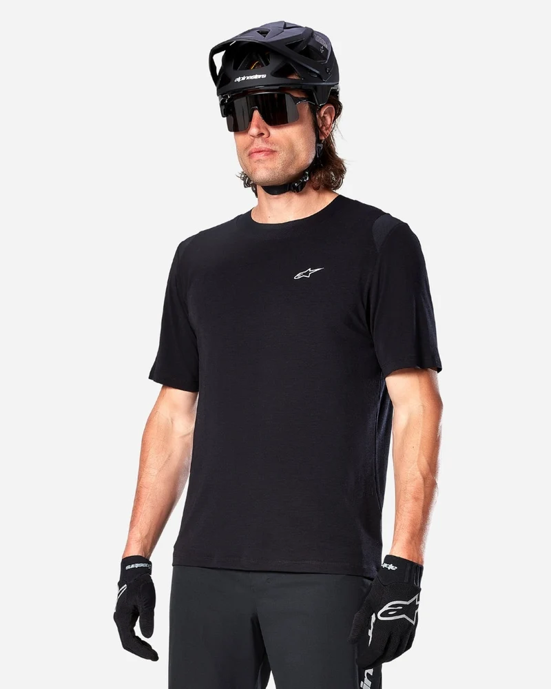 Maillot manches courtes Alpinestars A-Dura Dri Wool - Noir