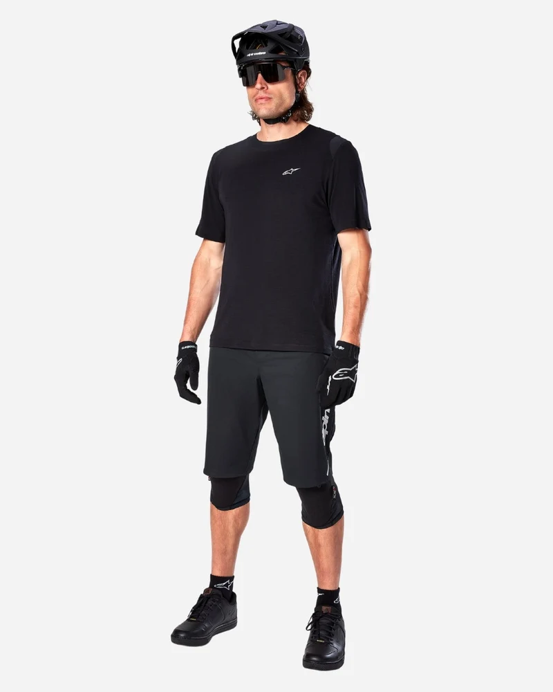 Maillot manches courtes Alpinestars A-Dura Dri Wool - Noir
