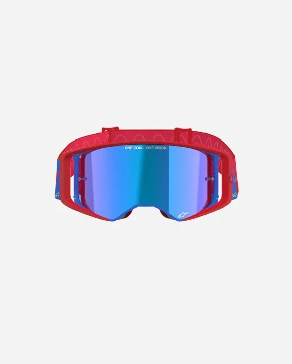 Masques Alpinestars Supertech Corp - Rouge/Bleu Miroir Bleu