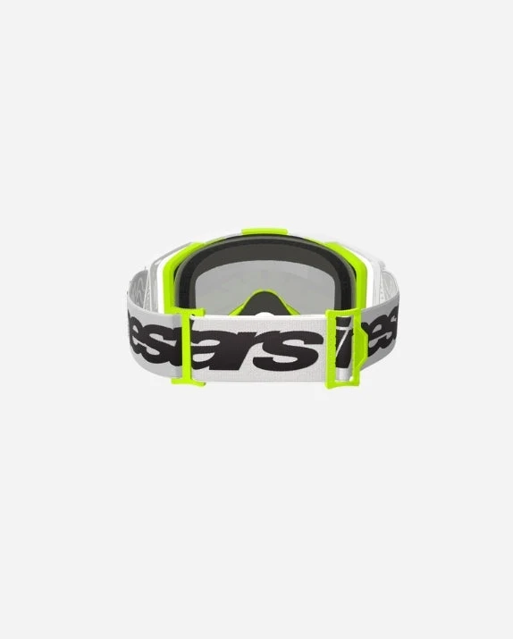 Masques Alpinestars Vision 8 Wordmark - Blanc/Jaune Fluo Miroir Argent