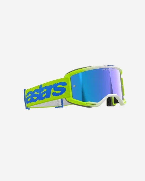 Masques Alpinestars Vision 5 Blaze - Jaune Fluo/Bleu Miroir Bleu