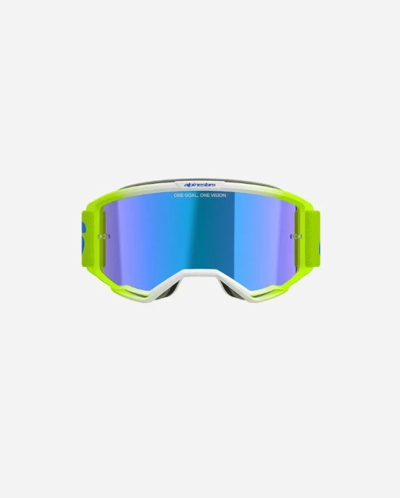 Masques Alpinestars Vision 5 Blaze - Jaune Fluo/Bleu Miroir Bleu
