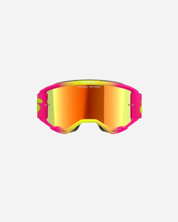 Masques Alpinestars Vision 5 Wordmark - Rose Fluo/Jaune Miroir Rouge