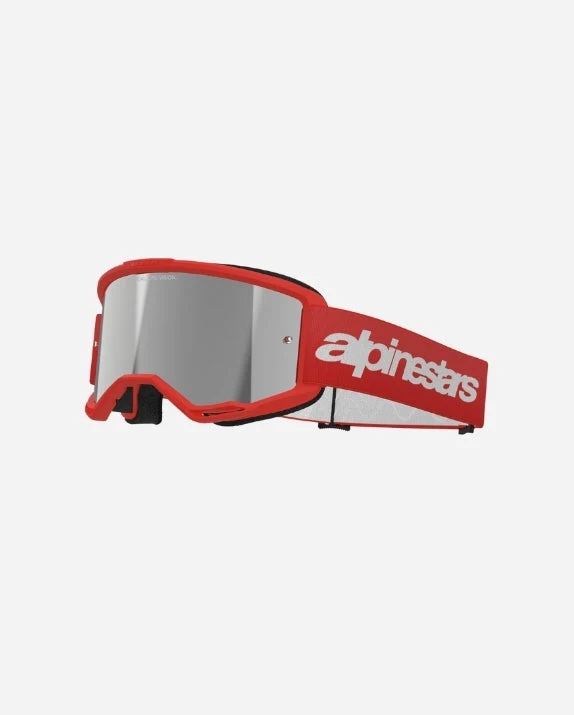 Masques Alpinestars Vision 3 Wordmark - Rouge/Miroir Argent