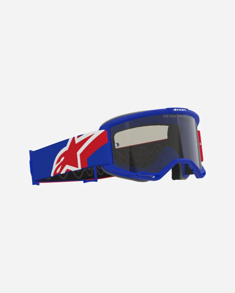 Masques Alpinestars Vision Sand - Bleu/Rouge/Blanc Fumé foncé