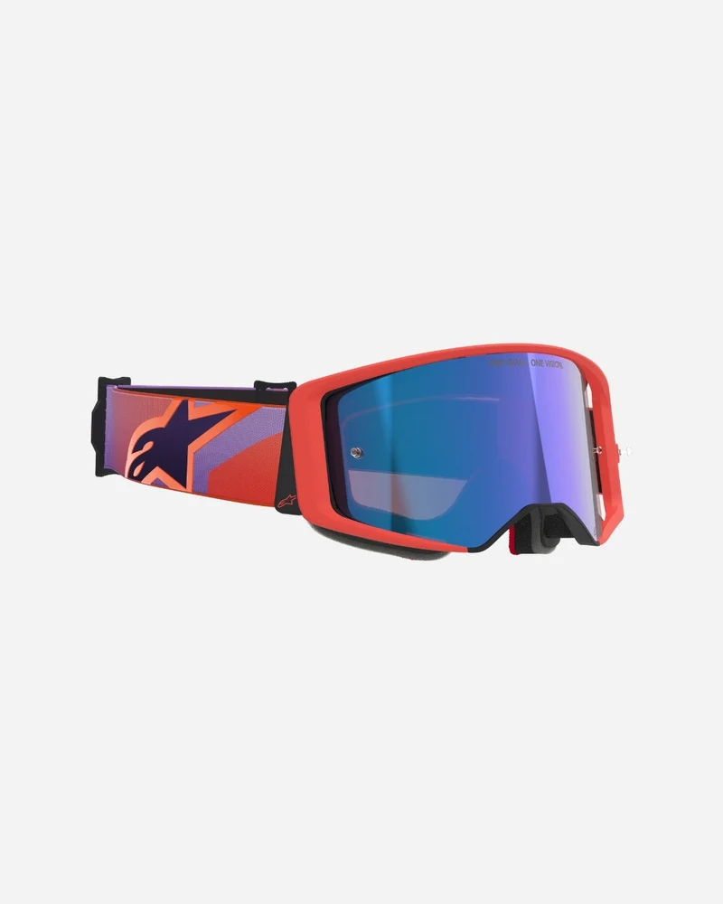 Masques Alpinestars Supertech Vision Corp - Corail vif/Violet Miroir Bleu