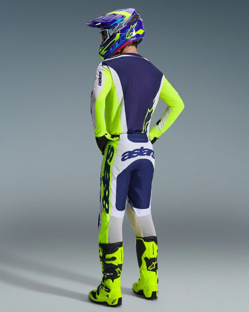 Pantalon Alpinestars Racer Air Riway - Gris clair/Jaune Fluo/Bleu