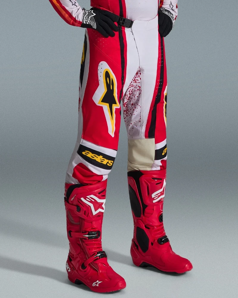 Pantalon Alpinestars Techstar Nomur - Gris clair/Rouge/Noir