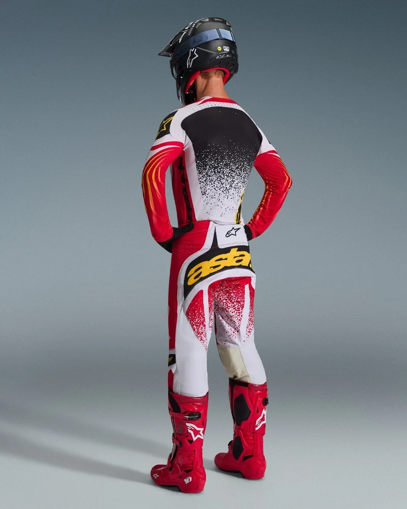 Pantalon Alpinestars Techstar Nomur - Gris clair/Rouge/Noir