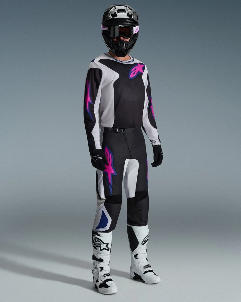Pantalon Alpinestars Fluid Grid - Noir/Gris clair/Violet