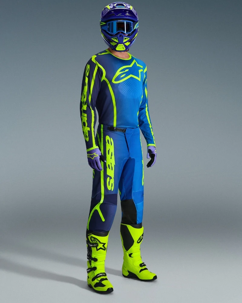 Pantalon Alpinestars Fluid Apex - Bleu/Jaune Fluo