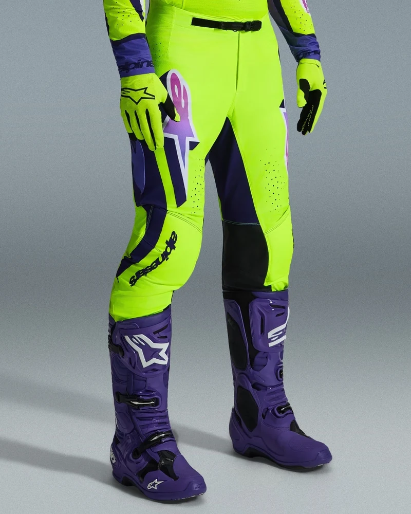 Pantalon Alpinestars Supertech Vista - Jaune soufre/Magenta/Vert foncé