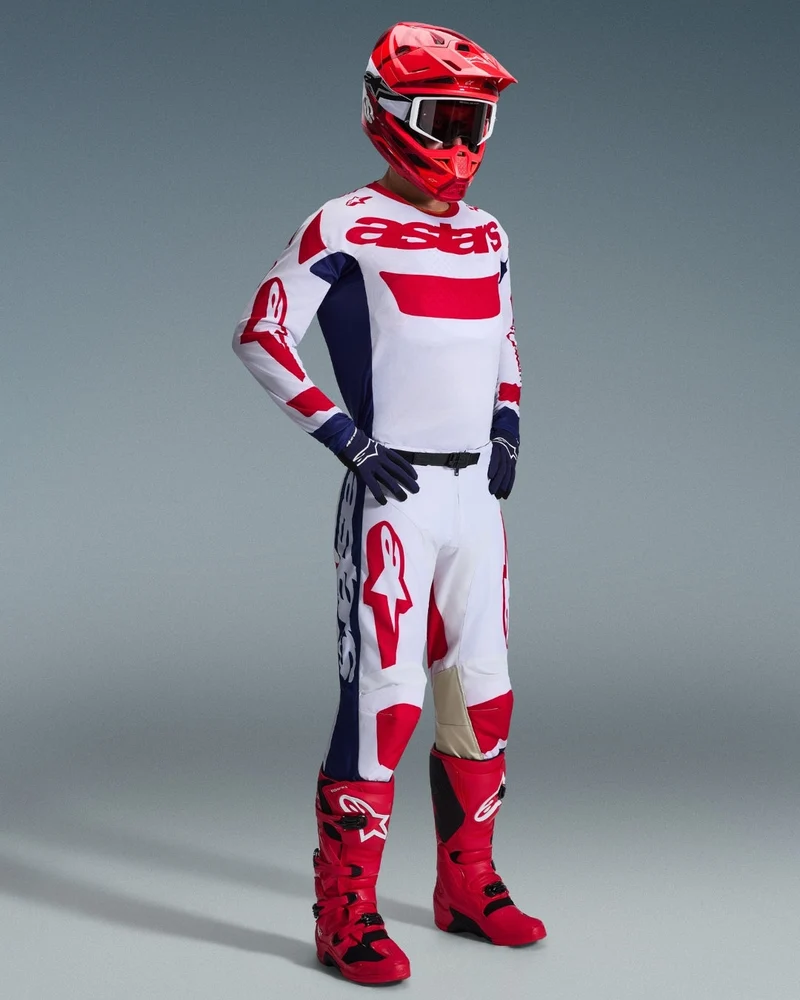 Pantalon Alpinestars Racer Riway - Blanc/Bleu/Rouge