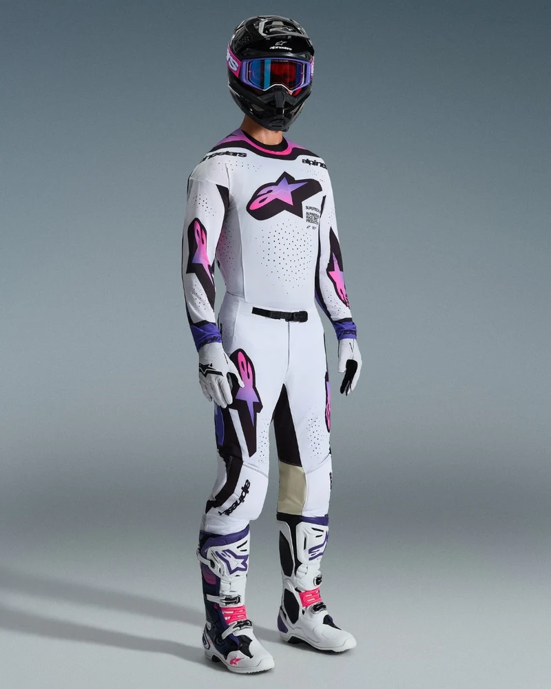 Pantalon Alpinestars Supertech Afd Vista - Blanc/Violet/Noir