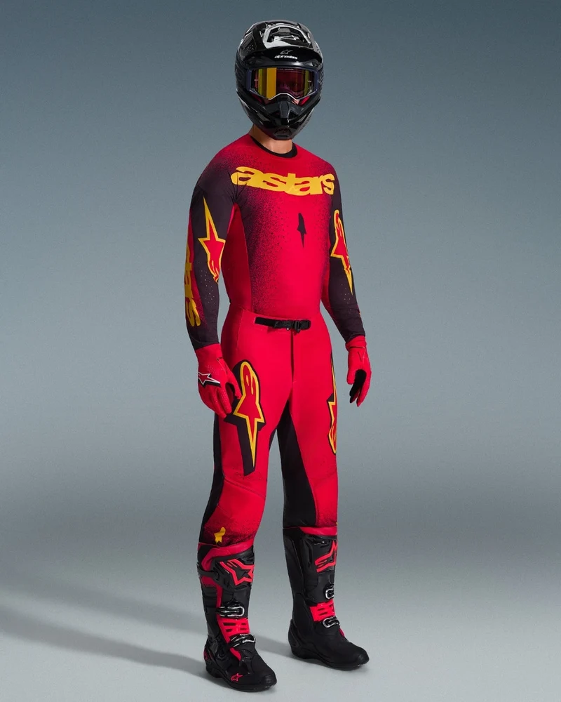Pantalon Alpinestars Supertech Scenz - Rouge/Noir/Jaune