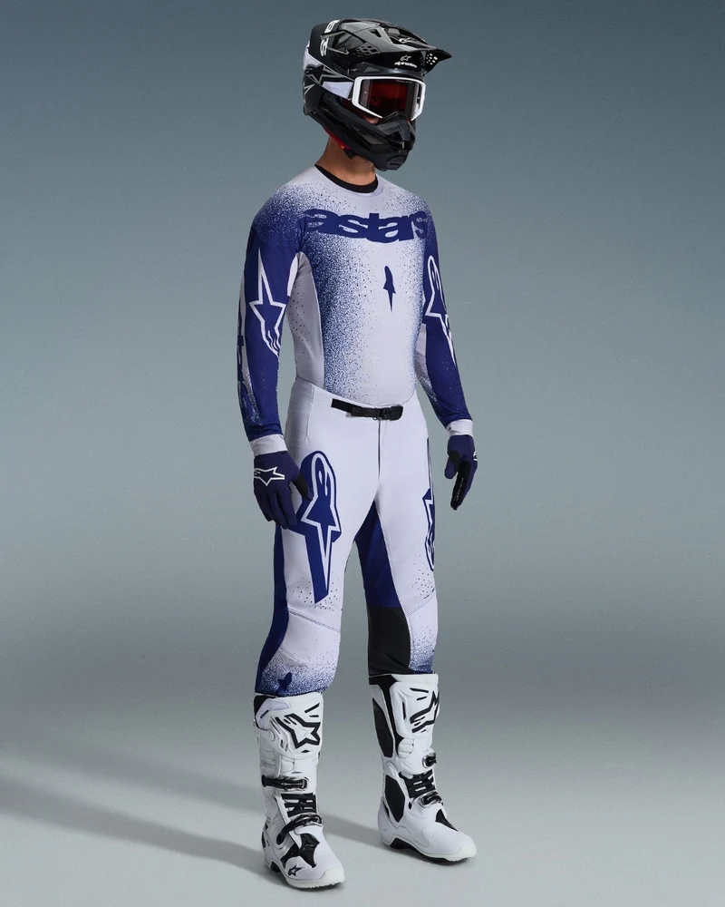 Pantalon Alpinestars Supertech Scenz - Gris clair/Bleu foncé