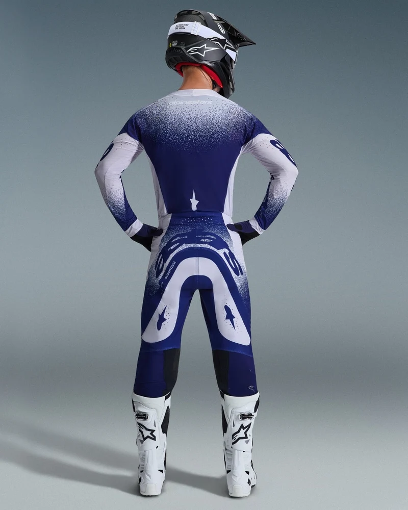 Pantalon Alpinestars Supertech Scenz - Gris clair/Bleu foncé