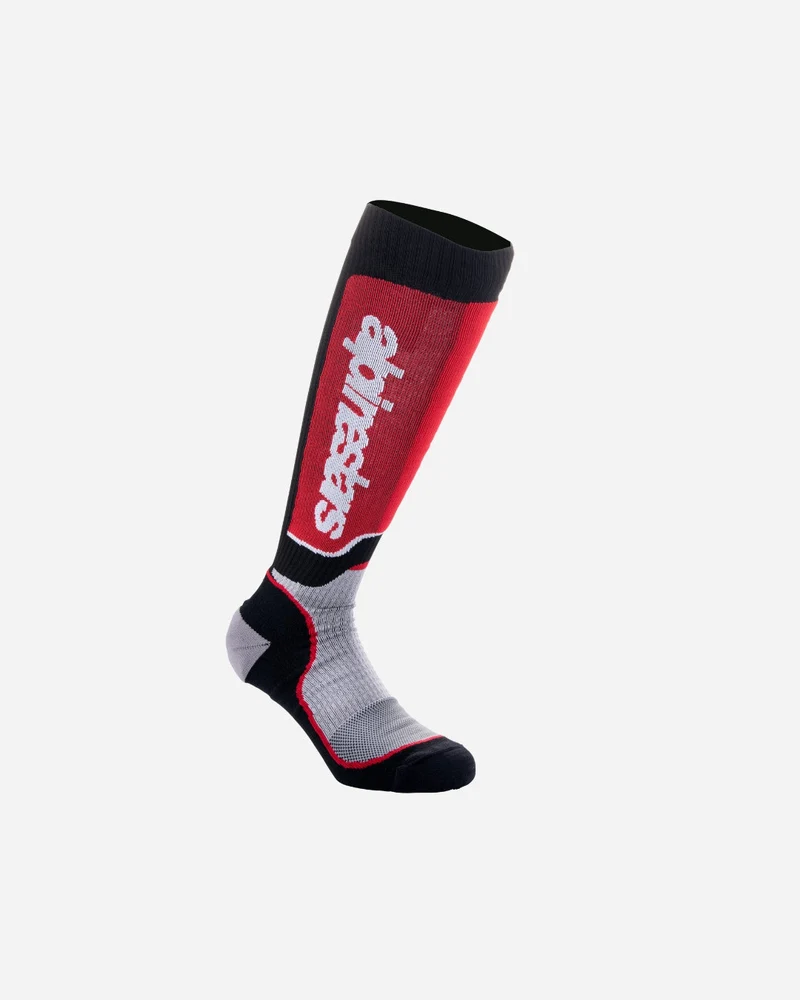 Chaussettes longues Alpinestars Mx Plus - Noir/Gris/Rouge