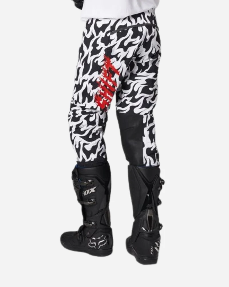 Pantalon Shift Racing Blue Label Flame - Blanc/Noir