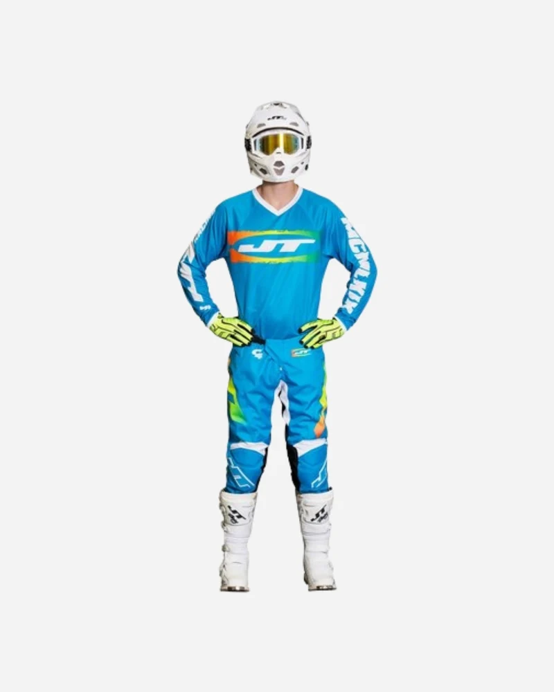 Pantalon JT Racing C4 Rasta - Cyan Multi
