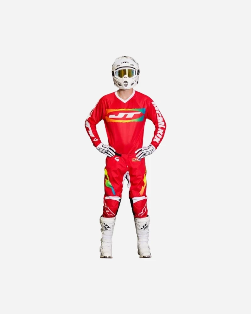 Pantalon JT Racing C4 Rasta - Rouge Multi