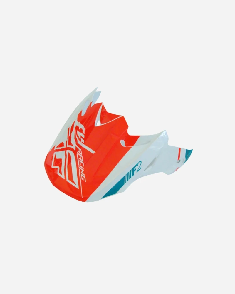 Visière Fly Racing F2 - Blanc canard/bleu sarcelle/orange